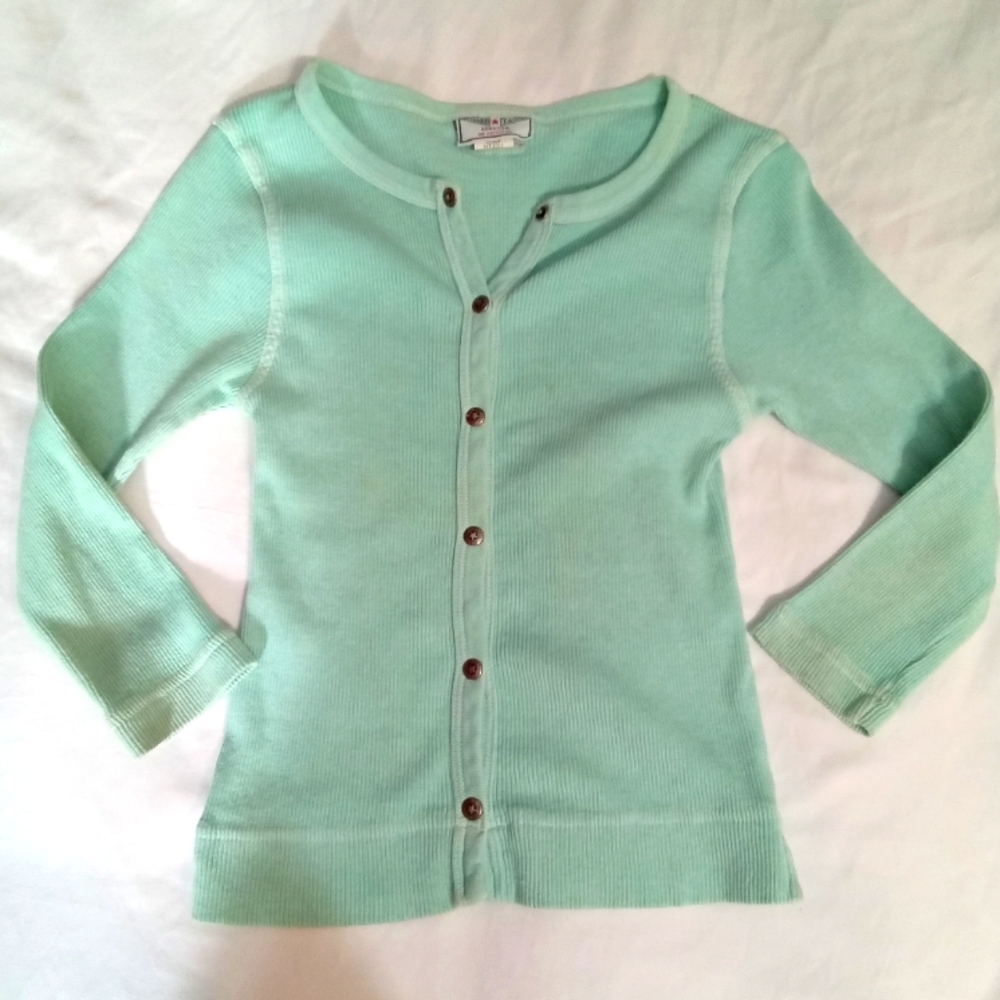 Rare Vintage HART TAIL Cartigan, women's small, light turquoise blue, super cute